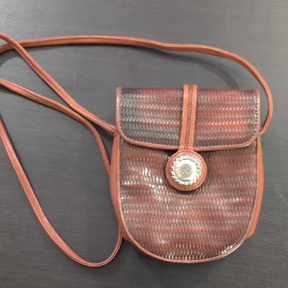Brighton Woven Brown Crossbody Bag